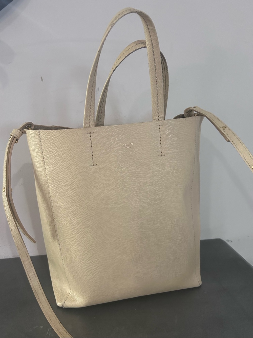 Celine Small Cabas Grained Leather Tote